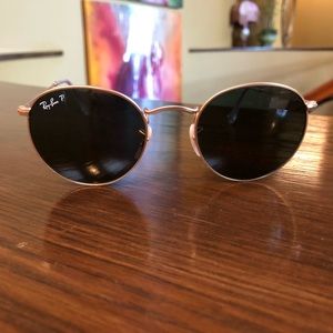 Ray Ban Round Metal Gold Polarized Sunglasses